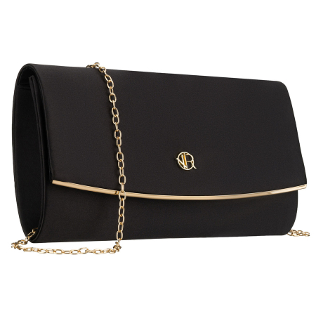 Import - Geantă de damă neagră, elegantă, din material sintetic, cu buzunar interior - Rovicky PTR-R-XS028-3-0658 BLACK
