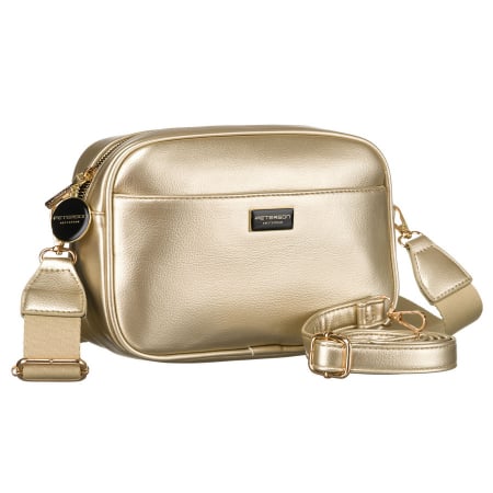 Genti Dama - Geantă de damă aurie strălucitoare, din piele ecologică, de la Peterson PTR-PTN STY-2-PIL GOLD
