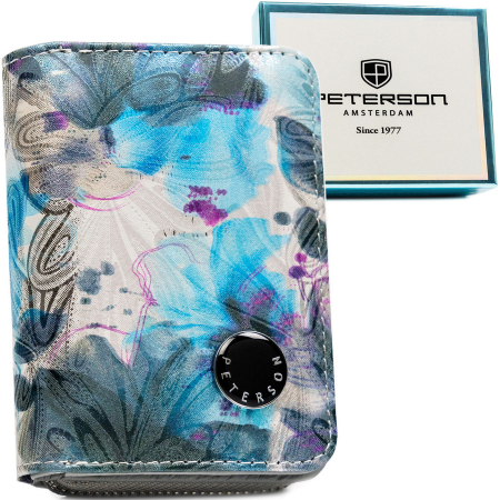 Portofele Dama - Portofel dama din piele naturala Peterson PTR-PTN PX33-1-NPK BLUE
