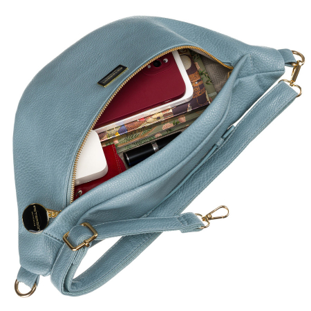 Geantă sport la modă albastră pentru femei, tip borseta, de umăr sau crossbody, confecționată din piele ecologică Peterson PTR-PTN SSY-2-F19 BLUE [8]