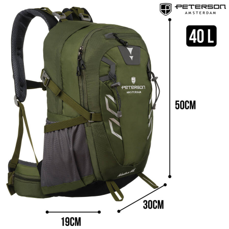 Rucsac de drumeție sport verde aventură cu fluier de salvare - Peterson PTR-PTN JPS-01-8474 GREE [1]