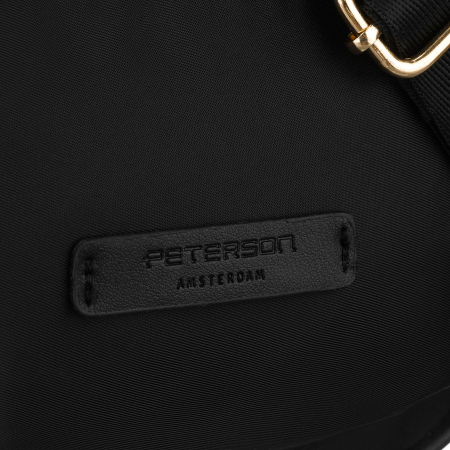 Geantă de damă neagră din nailon, suspendată pe o curea reglabilă - Peterson PTR-PTN JN-14-0290 BLACK [7]