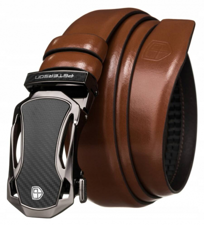  Belts - Cureaua barbateasca din piele naturala cu catarama automata - Peterson PTR-PTN PAS-CA4 BRO