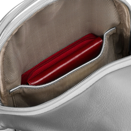 Geantă de umăr argintie la modă pentru femei din piele ecologică, geantă crossbody, Peterson PTR-PTN SSY-1-PIL SILVER [6]