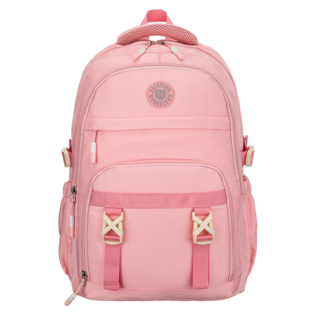 Rucsac școlar elegant din poliester roz cu bretele reglabile - Peterson PTR-PTN 8594-1396 PINK [1]