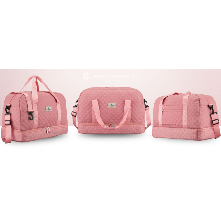 Geantă de antrenament roz, cu două compartimente, din poliester - Peterson PTR-PTN PIK-01-8540 PINK [7]