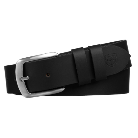  Belts - Curea elegantă, neagră, pentru bărbați, din piele naturală - Peterson PTR-PTN LTP-SMO-85 BLACK