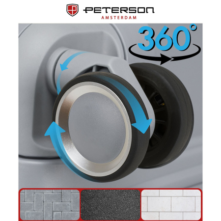 Valiză de cabină gri cu mâner telescopic - Peterson PTR-PTN PP-09-W-S-1563 G [11]