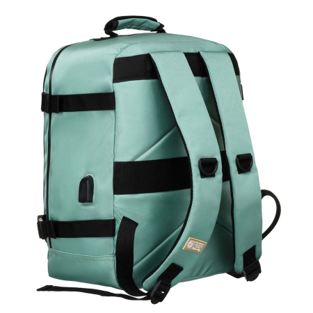 Rucsac de voiaj turcoaz cu două compartimente, cu mâner pentru valiză și port USB - Peterson PTR-PTN APP-6677 TURQUOI [5]