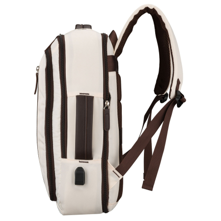 Rucsac de cabină bej din poliester cu port USB - Peterson [5]