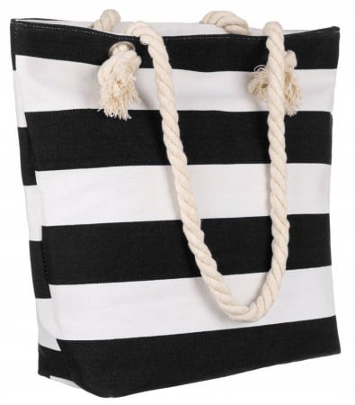 Import - Geanta de plaja de dama din poliester PTR-FB01-BIG STRAPS BL