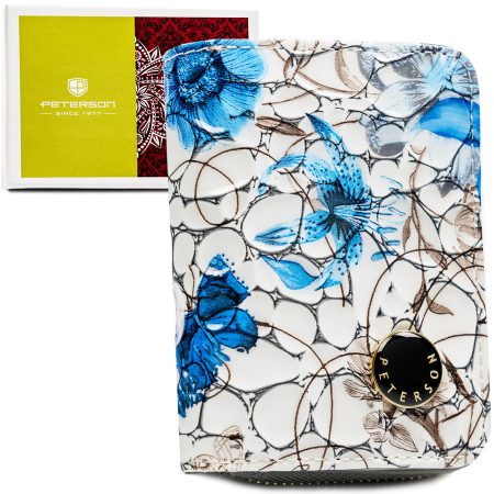 Portofele Dama - Portofel dama din piele naturala Peterson PTR-PTN PH33-LFL-7315 BL