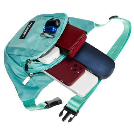Geantă sport din poliester mentă, cu fermoar tip borseta - Peterson PTR-PTN POM-S01-3797 TUR [4]