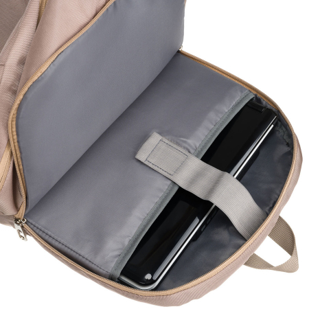 Rucsac încăpător și sport, confecționat din nailon bej, suspendat pe bretele reglabile - Peterson PTR-PTN 24400-6928 BEIGE [12]