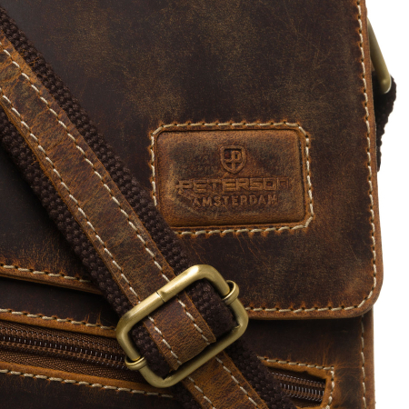 Geantă elegantă de culoare maro pentru bărbați, din piele naturală, cu un singur compartiment - Peterson PTN 5842-TMH-4862 TA [3]