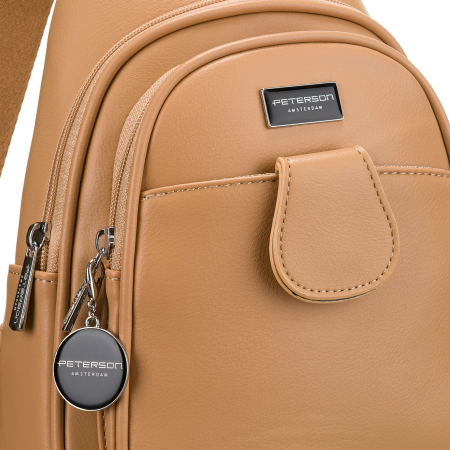 Geantă de umăr sport bej pentru femei, geantă crossbody, din piele ecologică, Peterson PTR-PTN SSY-1-PIL BAIGE [2]