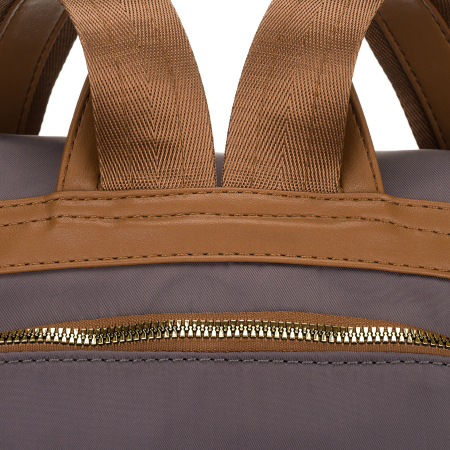 Rucsac gri de damă din nailon și piele ecologică cu curea detașabilă, compartiment unic - Peterson PTR-PTN JN-12-0238 GRAY [16]