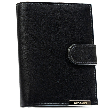 Portofele Barbati - Portofel din piele naturala pentru barbati Ronaldo PTR-RM-03L-BDF-BL BLACK
