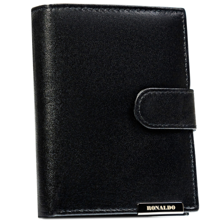 Portofele Barbati - Portofel din piele naturala pentru barbati Ronaldo PTR-RM-04L-BDF-BL BLACK