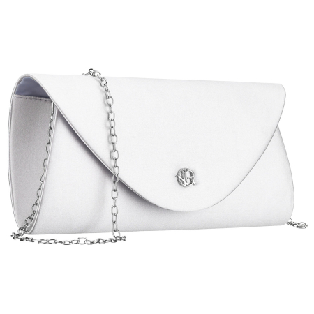 Clutch / Posete Plic - Geantă elegantă de damă, de culoare argintie, confecționată din material sintetic și închisă cu o clemă magnetică - Rovicky PTR-R-XS029-3-0795 SILVE