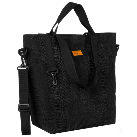Genti Casual - Geantă mare de damă, din poliester negru cu model animal - Rovicky PTR-R-TZ15605-2479 BLACK