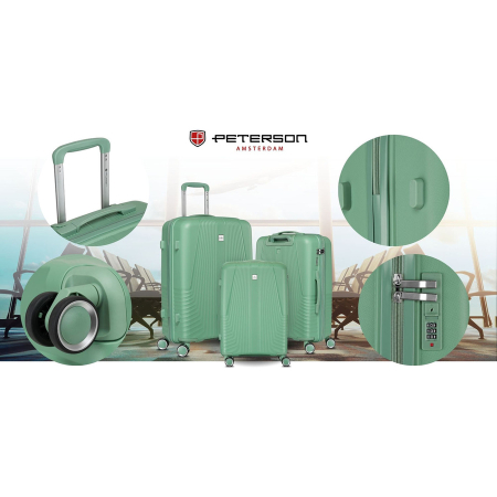 Set de valize de călătorie din plastic ABS verde - Peterson PTR-PTN PP-09-SET3-1471 [3]