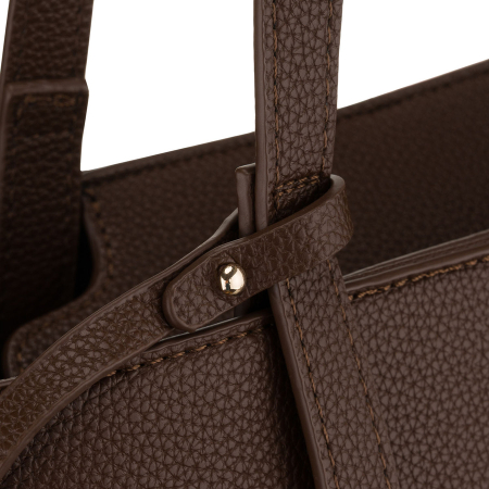 Geantă de damă maro, din piele ecologică, cu husă practică inclusă - Peterson PTR-PTN TOR-ALE-26 BRWON [4]