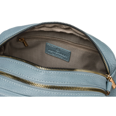 Geantă de damă albastră la modă, cu două curele de umăr și breloc, piele ecologică, Peterson PTR-PTN STY-1-F19 BLUE [5]