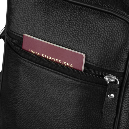 Geantă bărbătească din piele naturală de culoare neagră - Rovicky PTR-R-ST7-01-7571-BLACK [7]