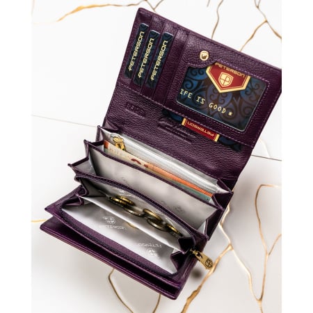 Portofel din piele pentru femei Peterson PTR-PTN PS112-HNL PURPLE [8]