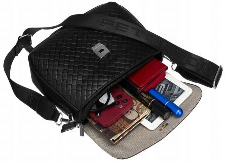 Geantă de damă din piele ecologică cu o curea largă - Peterson PTN 6455-9900 BL [7]