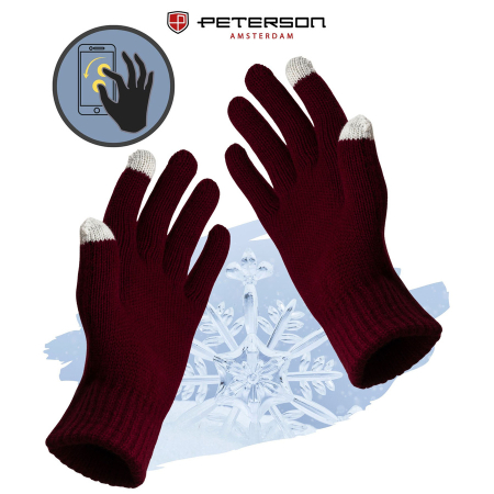 Set: căciulă, mănuși și eșarfă de culoare bordo - Peterson PTR-PTN WS-02-1952 WINE [9]