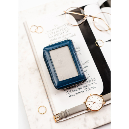 Portofel mic de damă din piele naturală și ecologică, bleumarin - Peterson PTR-PTN PX33-F773 NAVY [4]