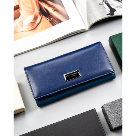 Portofel de damă bleumarin din piele naturală și ecologică - Peterson PTR-PTN PX27-F773 NAVY [2]