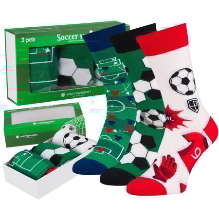 Apparel & Accessories  - Set de șosete bărbătești cu motiv de fotbal, mărimile 38-44 - Peterson PTR-PTN SML-S3W-FB-38-44