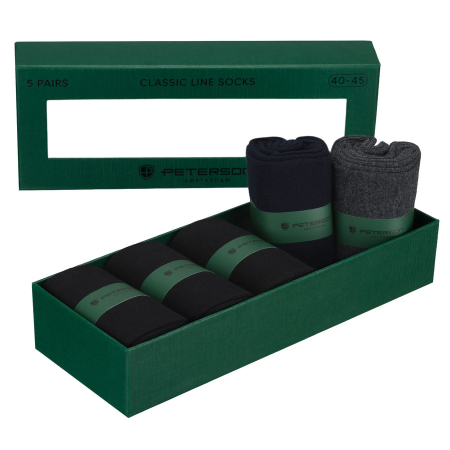 Produse noi - Set multicolor de șosete bărbătești în mărimile 40-45, confecționate din bumbac și elastan - Peterson PTR-PTN SML-S5-40-45-BNG