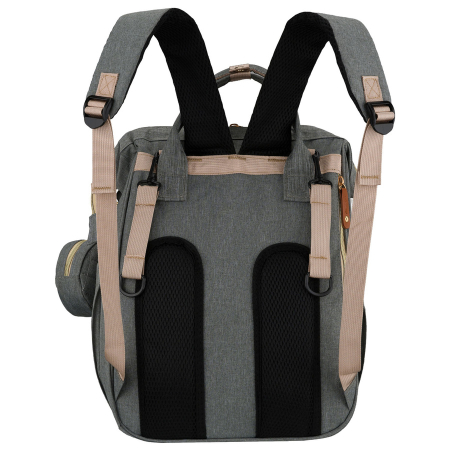 Rucsac spațios pentru mame, fabricat din poliester gri, echipat cu port USB - Peterson [8]