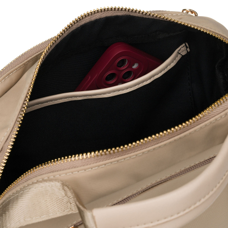 Geantă de damă bej din nylon, cu un singur compartiment, închidere cu fermoar - Peterson PTR-PTN JN-13-0245 BEIGE [13]