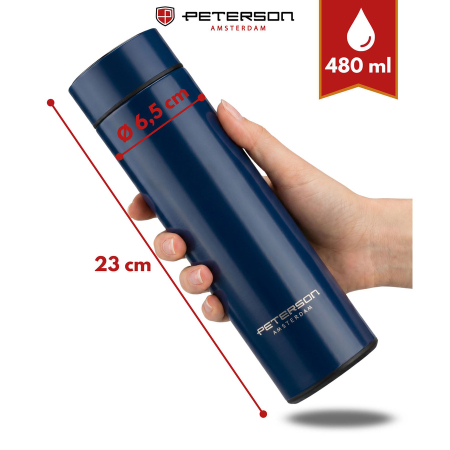 Termos bleumarin pentru băuturi calde cu afișaj LED - Peterson [5]