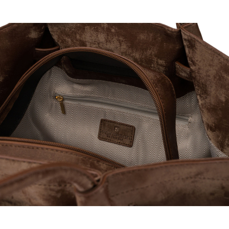 Geantă mare de damă, maro, din piele ecologică, cu un singur compartiment - Peterson PTR-PTN TOR-ALE-25 BRWON [4]