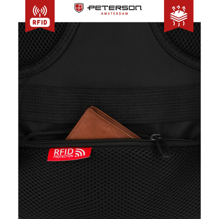 Rucsac de călătorie negru din poliester cu două compartimente, perfect pentru bagajul de mână - Peterson PTN GAWRON-6-9621 BL [27]