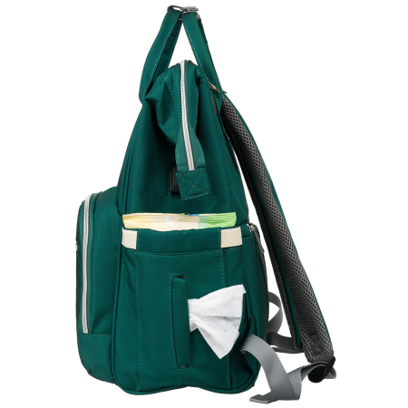 Rucsac multifunctional pentru mamici cu buzunare cu fermoar de culoare verde - Peterson PTR-PTN MB1-5985 GREEN [6]