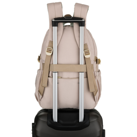 Rucsac școlar bej, la modă, din poliester, cu bretele reglabile - Peterson PTR-PTN 8594-1389 BEIGE [5]
