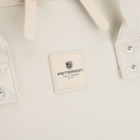 Rucsac ecru pentru femei din poliester cu compartiment pentru laptop și port USB - Peterson PTR-PTN BETA ECRU [6]