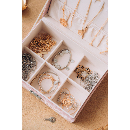 Cutie de bijuterii roz cu cheie și închidere cu zăvor - Peterson PTR-PTN SZK-11-5950 ROSE [7]