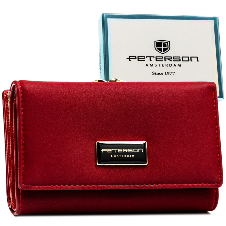 Portofele Dama - Portofel din piele pentru femei Peterson PTR-PTN PS108-HNL RED