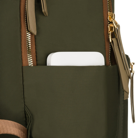Rucsac verde, urban, pentru femei, din poliester, cu fermoare - Peterson PTR-PTN JN-11-0177 GREEN [13]