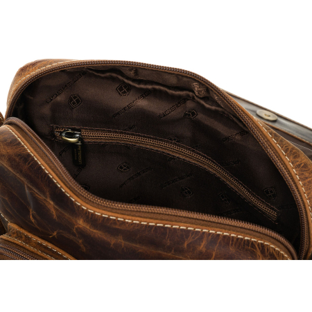 Geantă bărbătească din piele maro cu clapă - Peterson PTR-PTN 015-TMH-6570 TAN [5]