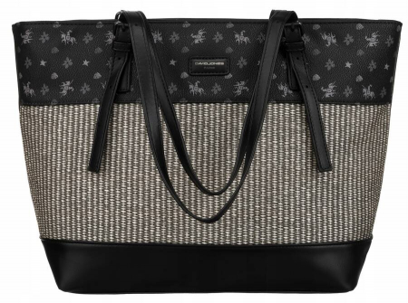 Geantă shopper mare de damă cu mânere reglabile - David Jones PTR-6875-4 BL [1]