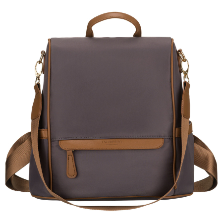 Rucsac gri de damă din nailon și piele ecologică cu curea detașabilă, compartiment unic - Peterson PTR-PTN JN-12-0238 GRAY [3]